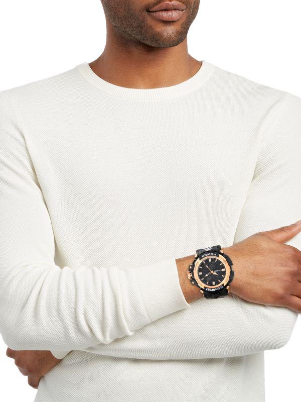 Plein Sport Combat Stainless Steel & Silicone Digital & Analog Watch/50MM