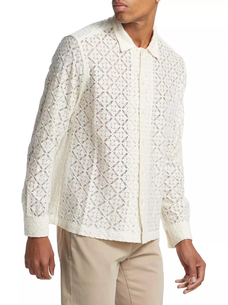 Bode Tile Lace Button-Front Shirt 4