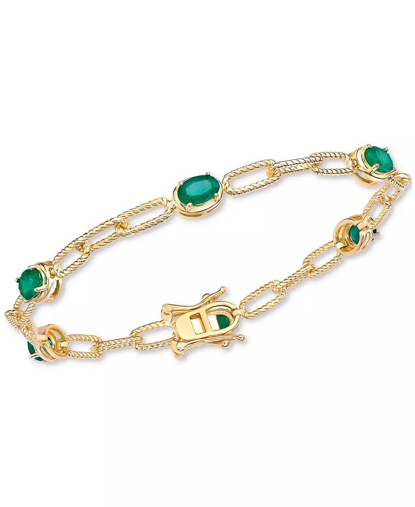 Macy's Emerald Rope Link Bracelet (3 ct. t.w.) in Gold-Plated Sterling Silver (Also in Ruby & Sapphire)