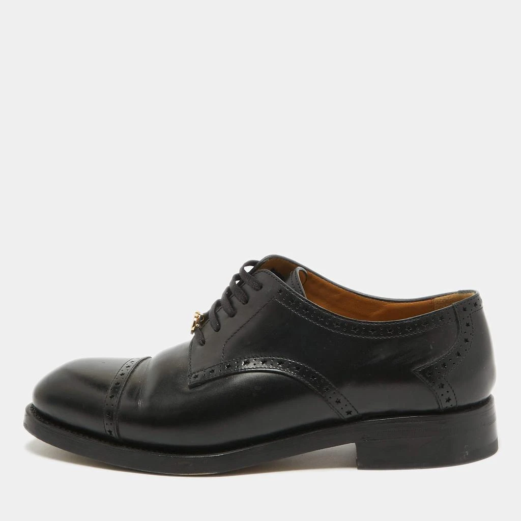Gucci Gucci Black Leather Brogue Lace Up Oxfords Size 44 1