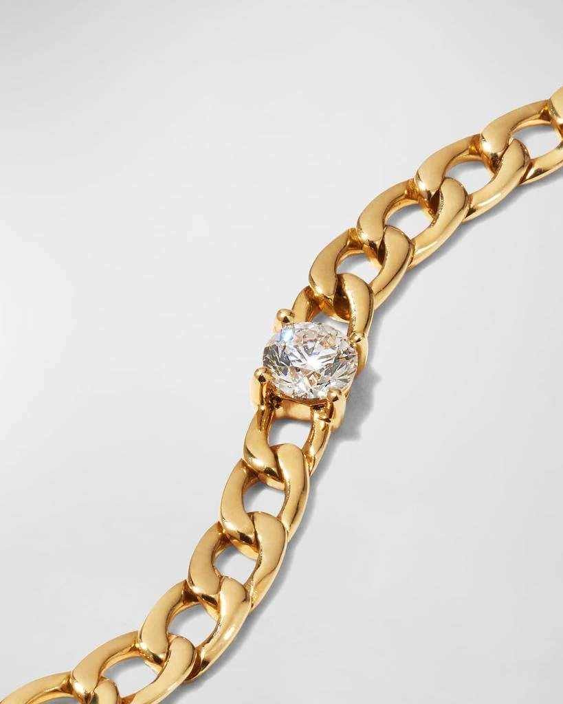 Anita Ko 18k Yellow Gold Plain Chain-Link Bracelet with Diamond Center 3