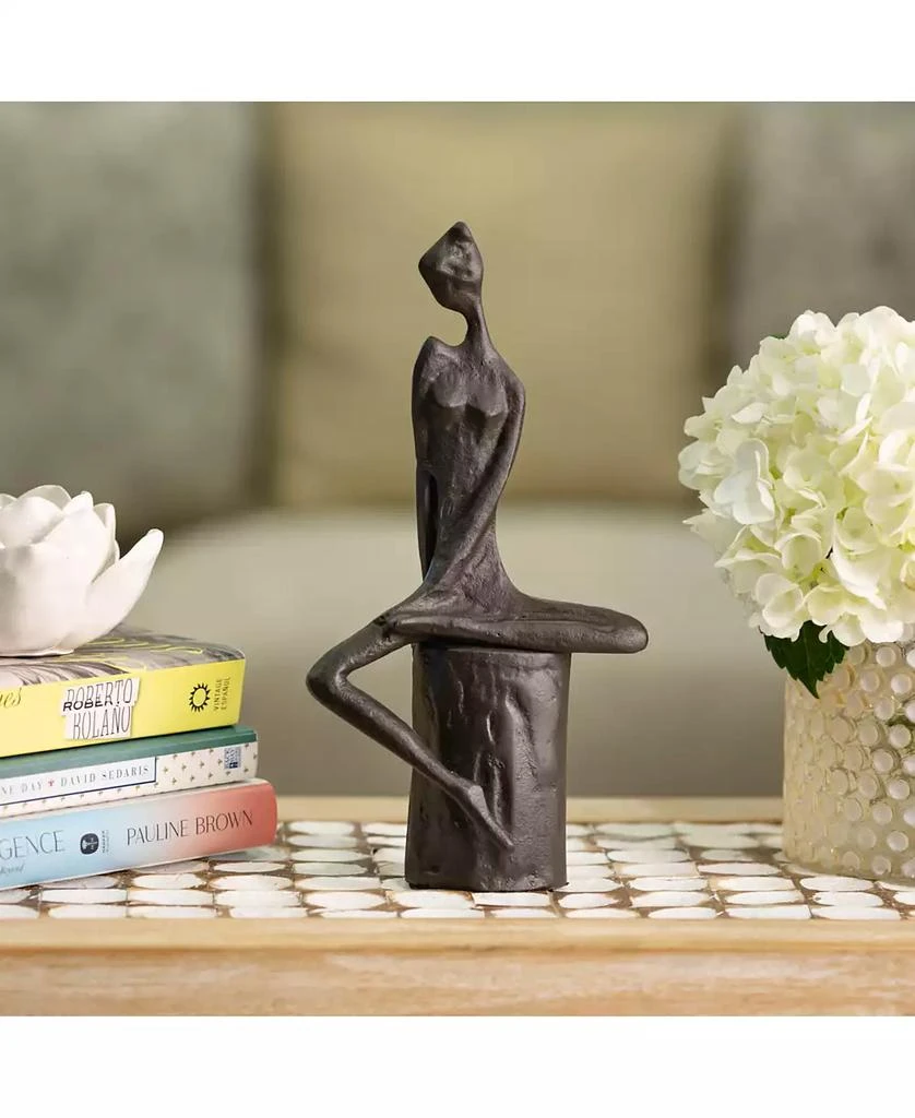 Danya B Woman In Reflection Cast Iron Sculpture 4