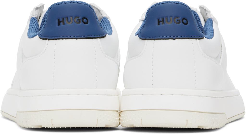Hugo Boss White Faux-Leather Logo Sneakers
