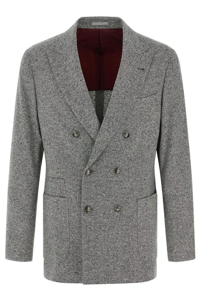 Brunello Cucinelli Brunello Cucinelli Grisaille One-And-A-Half Breasted Deconstructed Blazer from Cettire