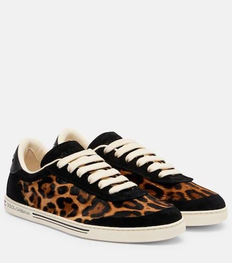Dolce 
Gabbana Saint Tropez Light suede-trimmed calf hair sneakers 1