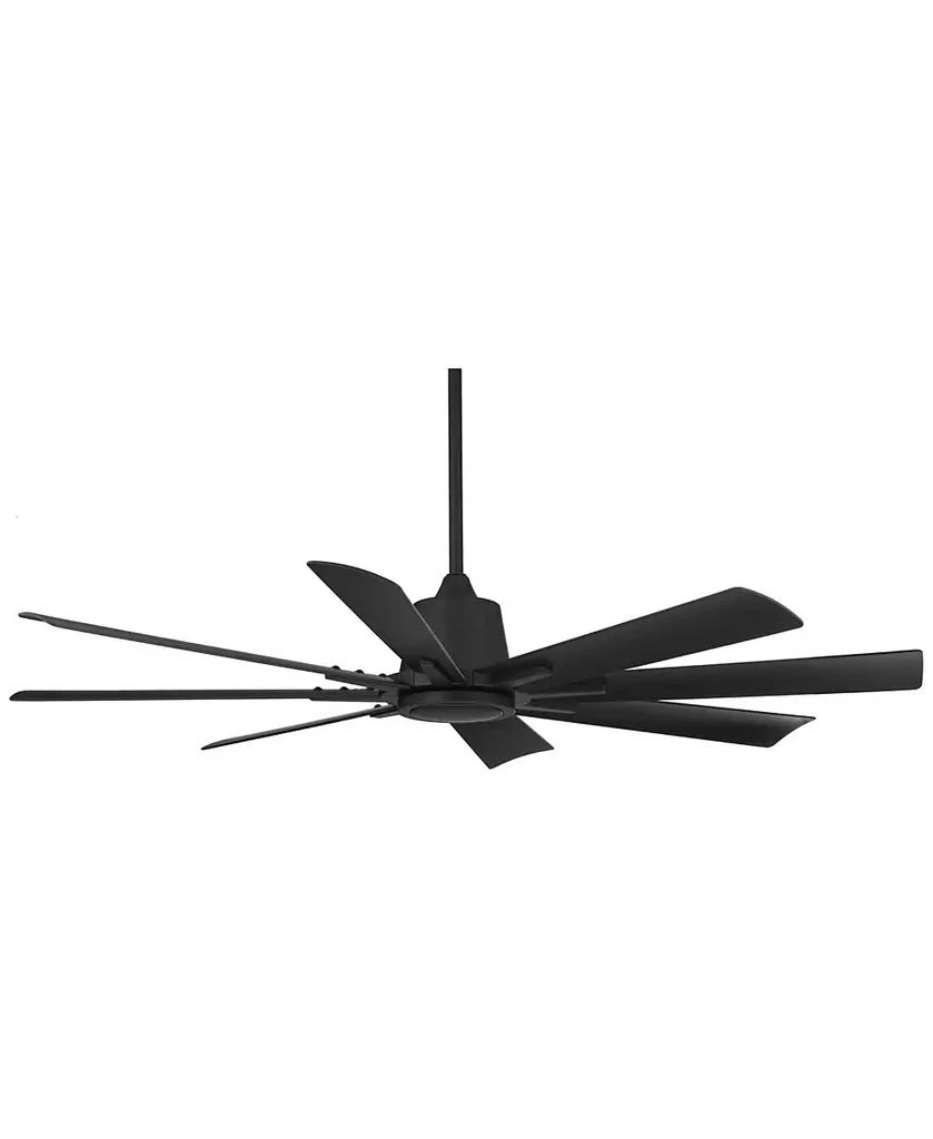 Casa Vieja 54" Inspirit Modern Indoor Outdoor Ceiling Fan 8 Blade LED Light Remote Control Matte Black Finish Bedroom Damp Rated 10