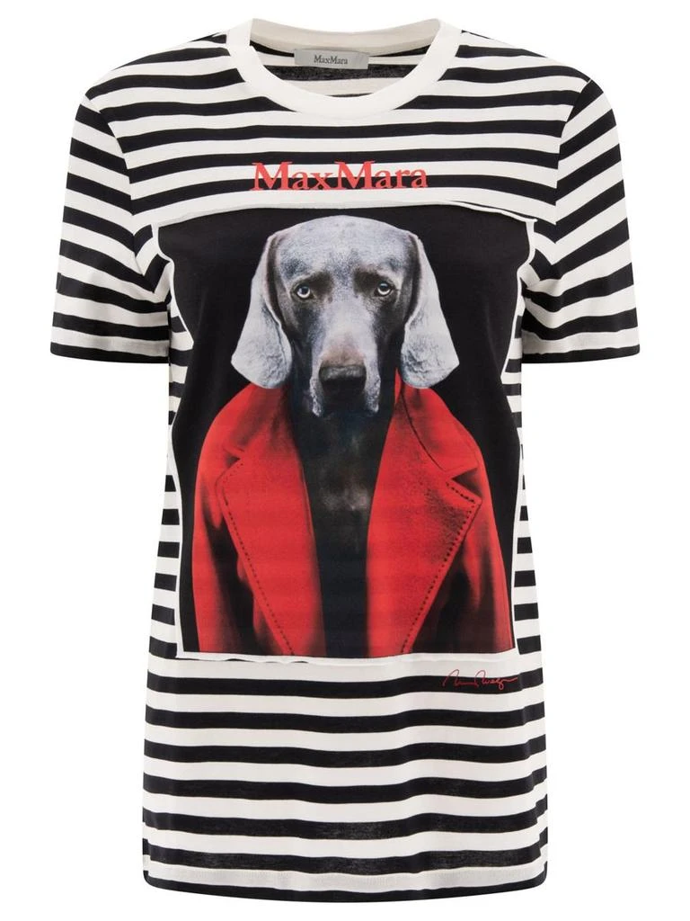 Max Mara Max Mara Striped T-Shirt With "Rosso Dog" Printed 1
