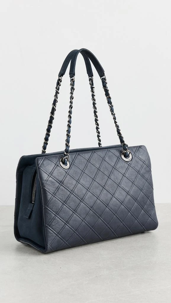 What Goes Around Comes Around Chanel Navy Calfskin Zip Shopping Tote 3