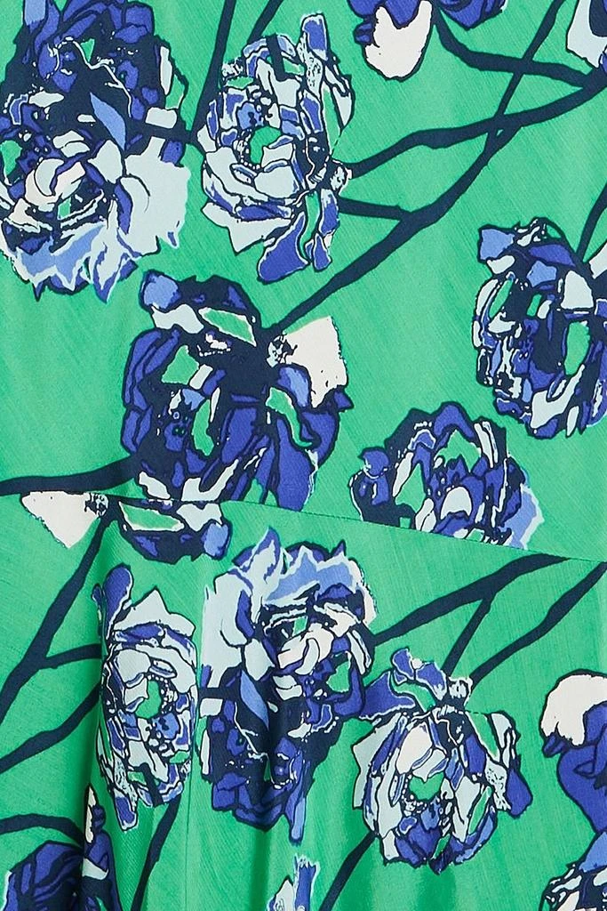 Diane von Furstenberg Tati gathered floral-print satin midi dress 4