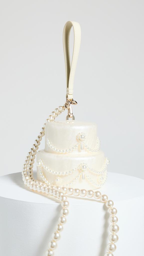 Simone Rocha Beaded Frosting Cake Bag W/ Pearl Crossbody