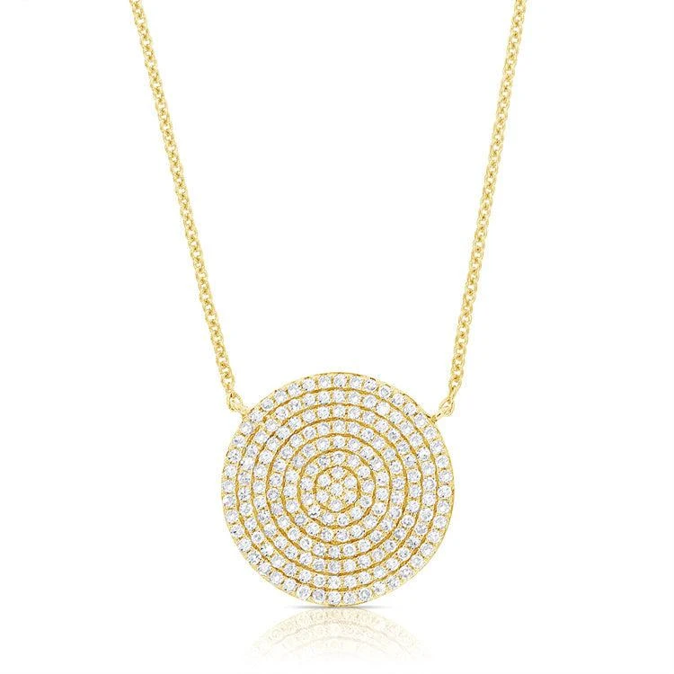 Sabrina Designs 14k Gold & Diamond Large Disc Necklace 1