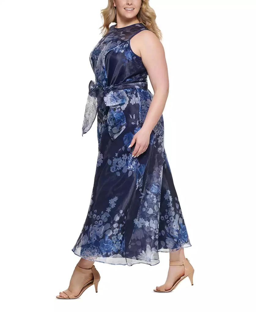 Eliza J Plus Size Printed Organza Wide-Leg Jumpsuit 3