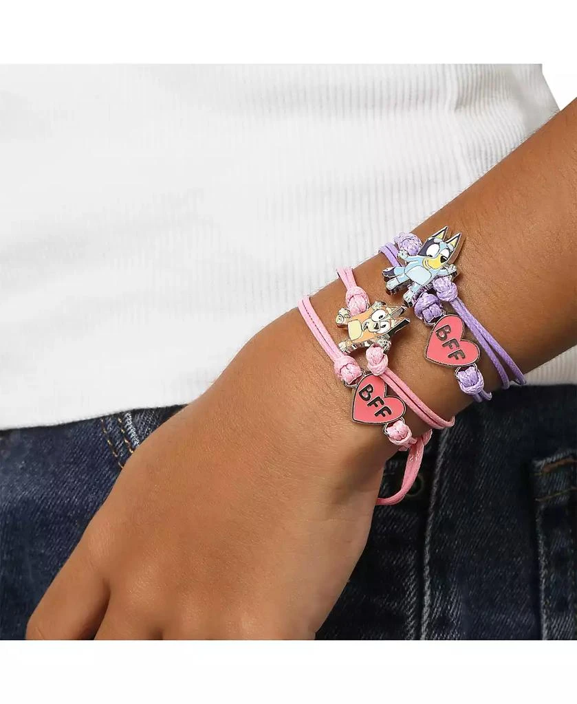 Bluey Adjustable Friendship Bracelet Set, Heart Charm, 4-Pack 4