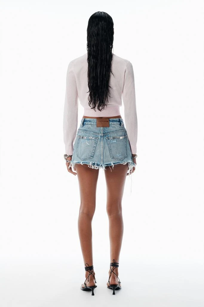 Alexander Wang Pink Crystal Hotfix Cropped Cardigan 4