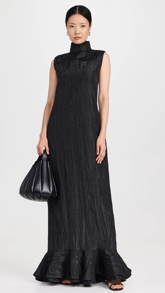 Dur Doux Black Crinkle Taffeta Gown 4