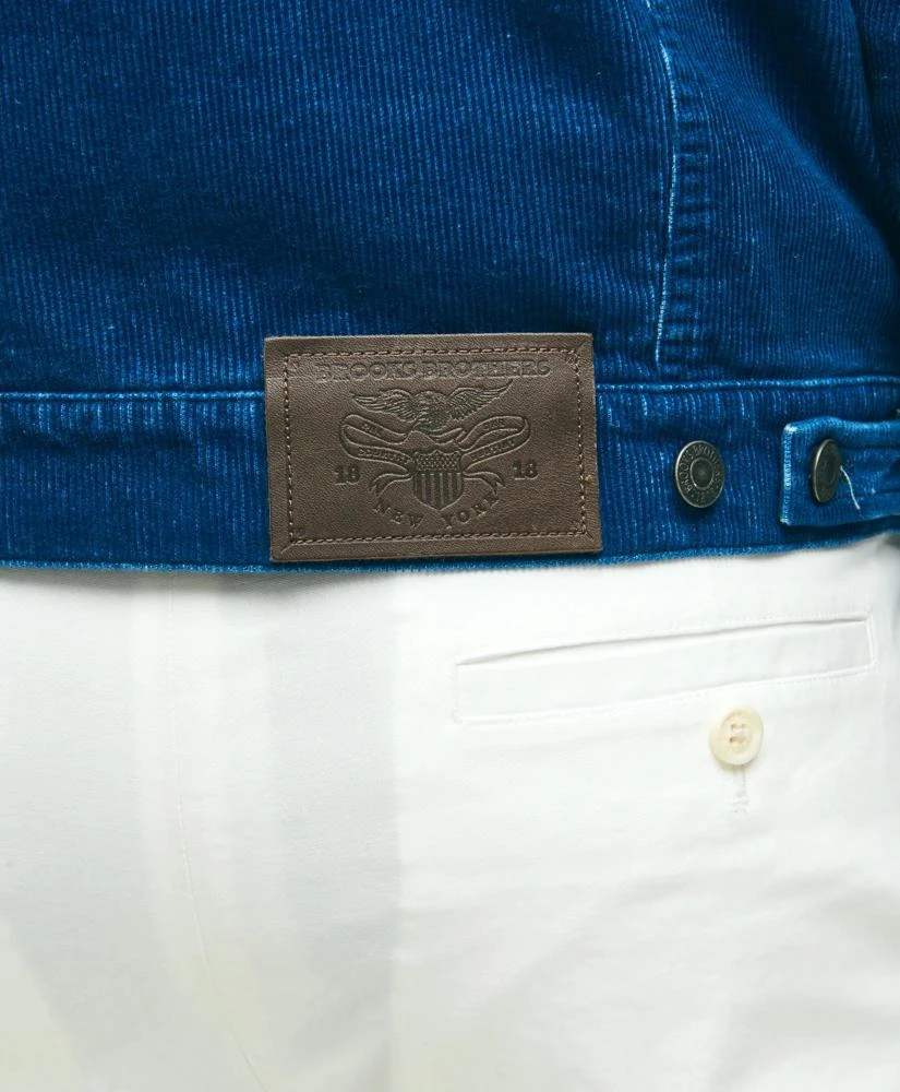 Brooks Brothers Medium Wale Corduroy Indigo Trucker Jacket 7
