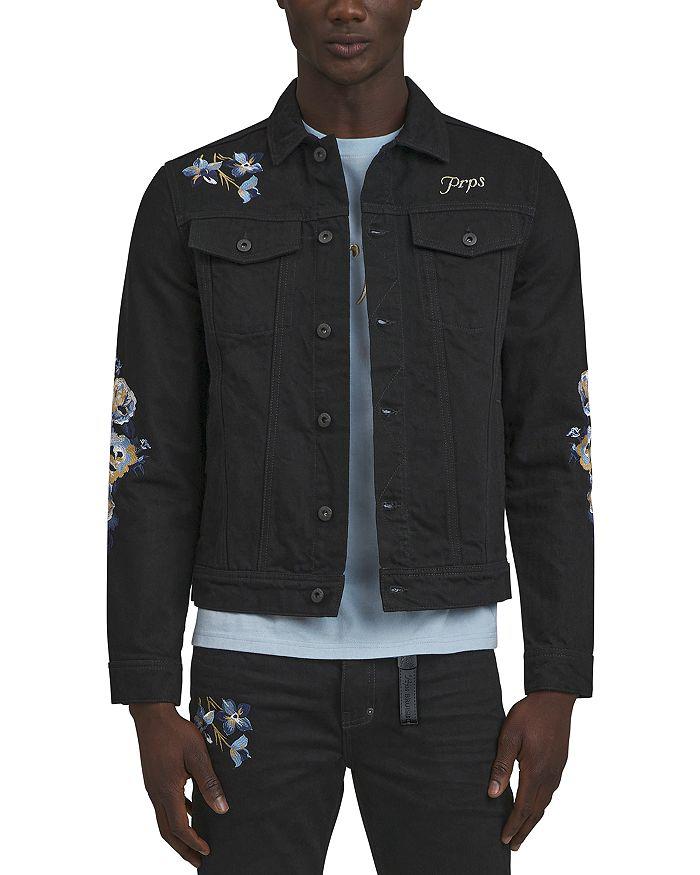 Prps Goods & Co Peony Floral Pattern Denim Jacket