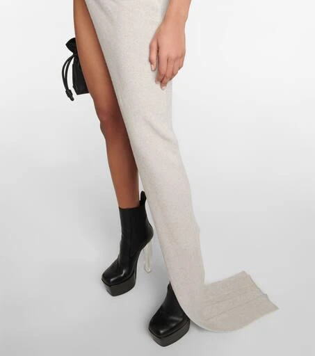 Rick Owens Asymmetric cashmere and wool maxi skirt 5