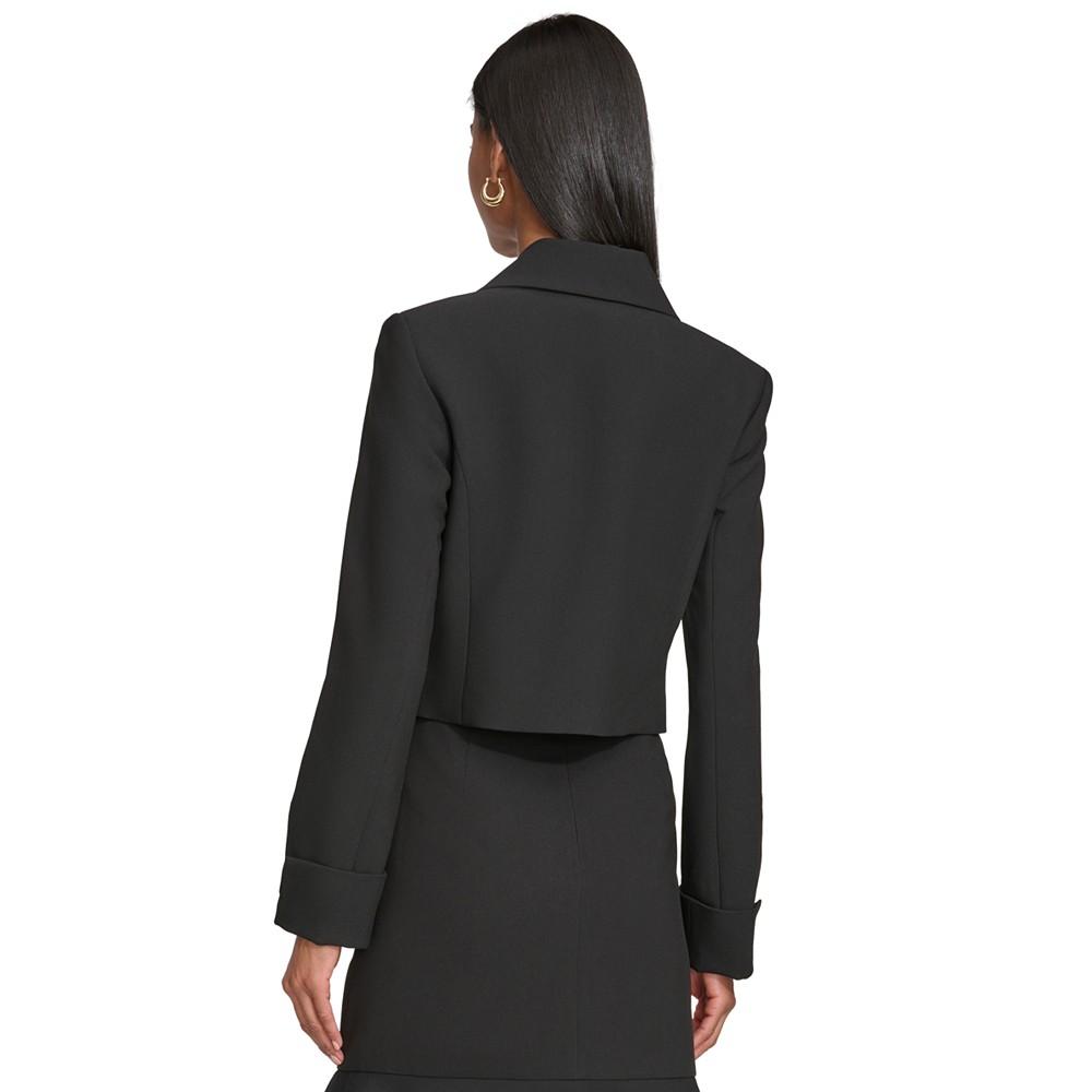 KARL LAGERFELD PARIS Women's Double-Breasted Cropped Blazer