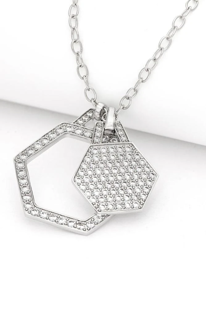 Rivka Friedman White Rhodium Crystal Pendant Necklace 2