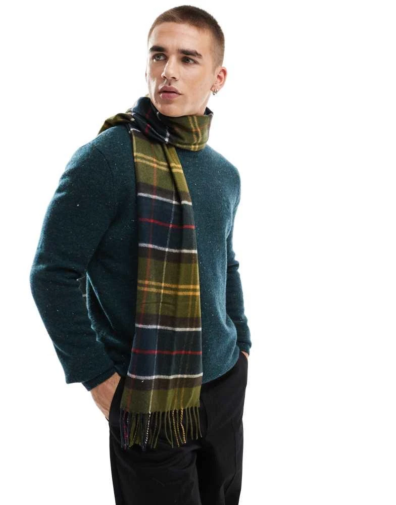 Barbour Barbour Schal Yaxley tartan wool mix scarf in green 1