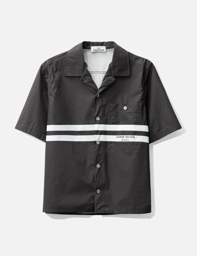 Stone Island Marina Plated Cotton Canvas Overshirt 1