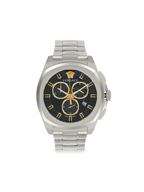 Versace Geo Chrono 43MM Stainless Steel Bracelet Watch 1