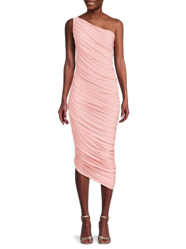 Norma Kamali Diana Ruched Midi Dress