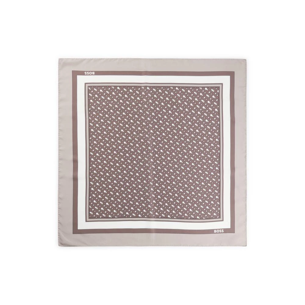 Hugo Boss Italian-made scarf in printed silk twill 1