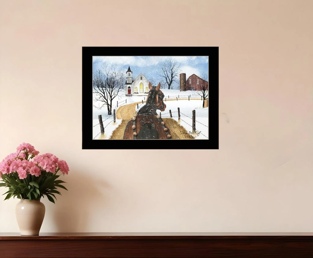 Hivvago Sleigh Bells Ring 1 Black Framed Print Wall Art