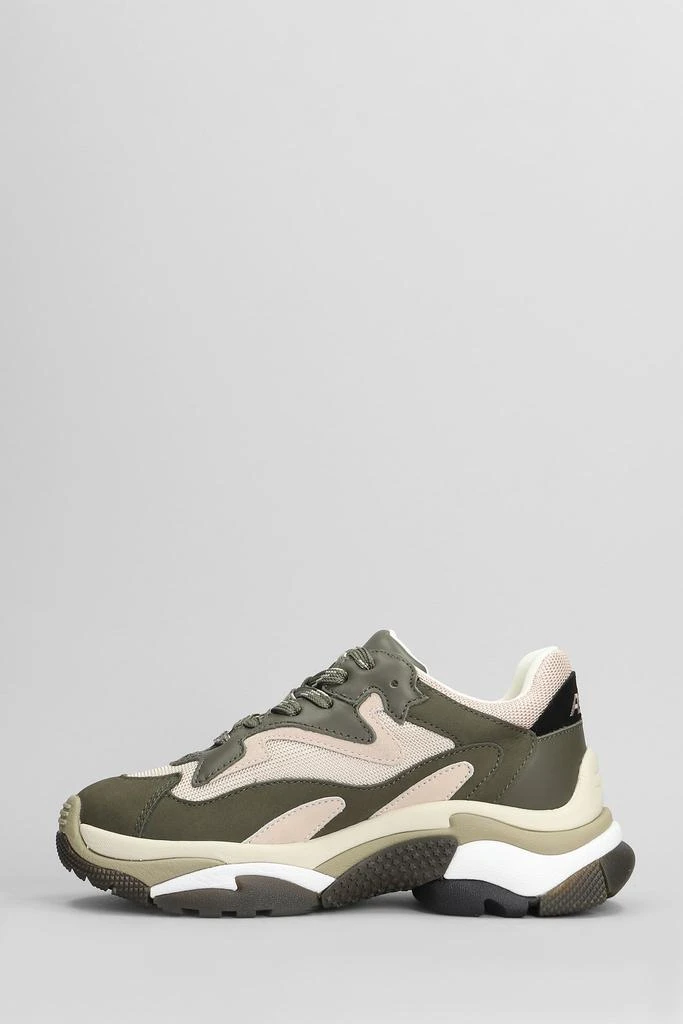 Ash Addict Sneakers In Green Leather And Fabric 3