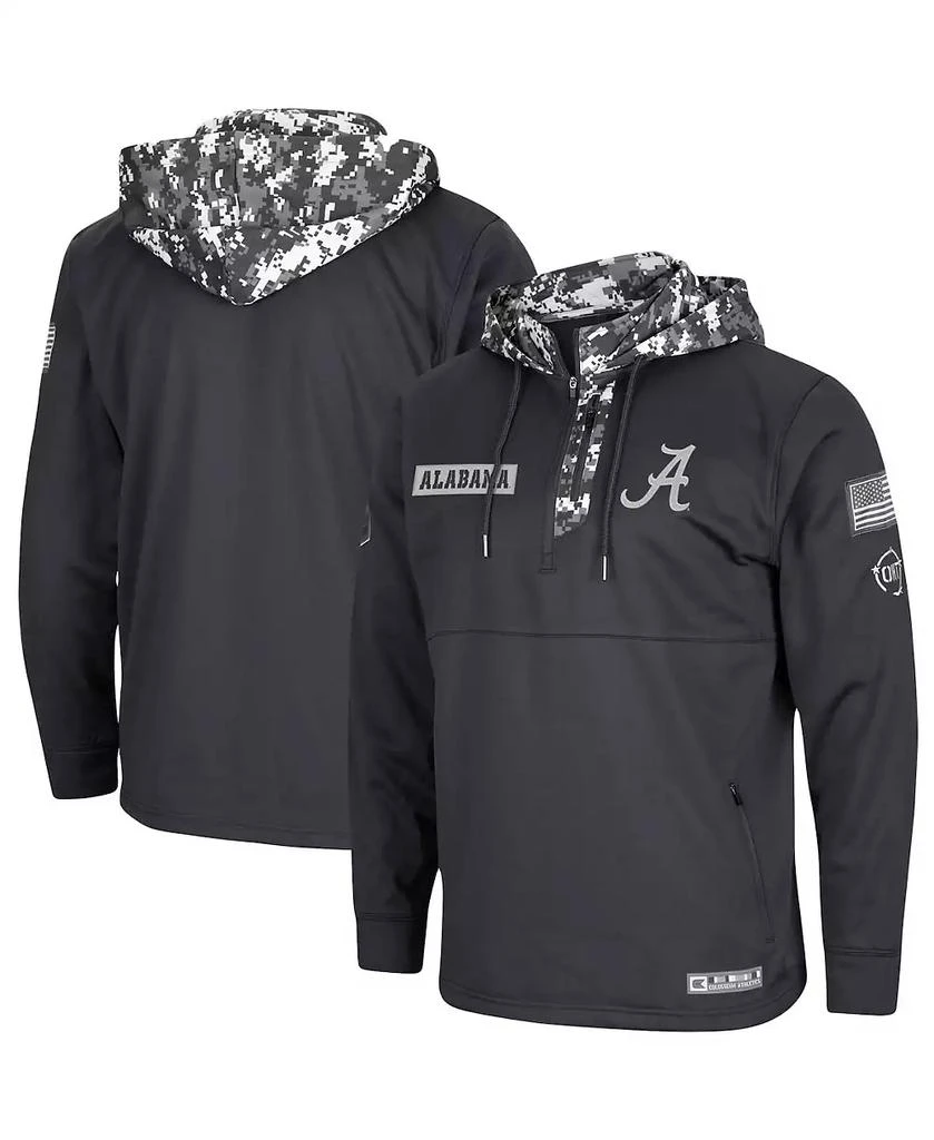 Colosseum Men's Charcoal Alabama Crimson Tide OHT Military-Inspired Appreciation Digi Camo Quarter-Zip Hoodie 5