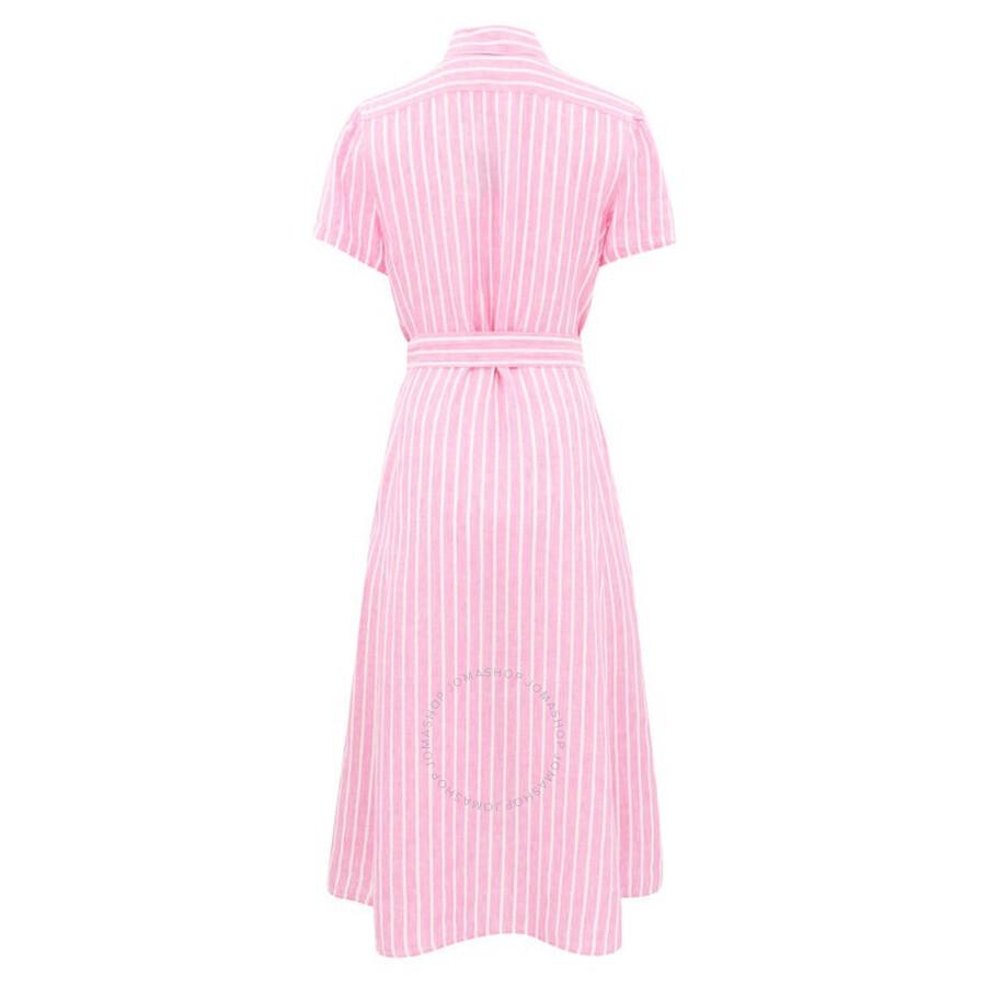 Ralph Lauren Belted Striped Linen Shirtdress