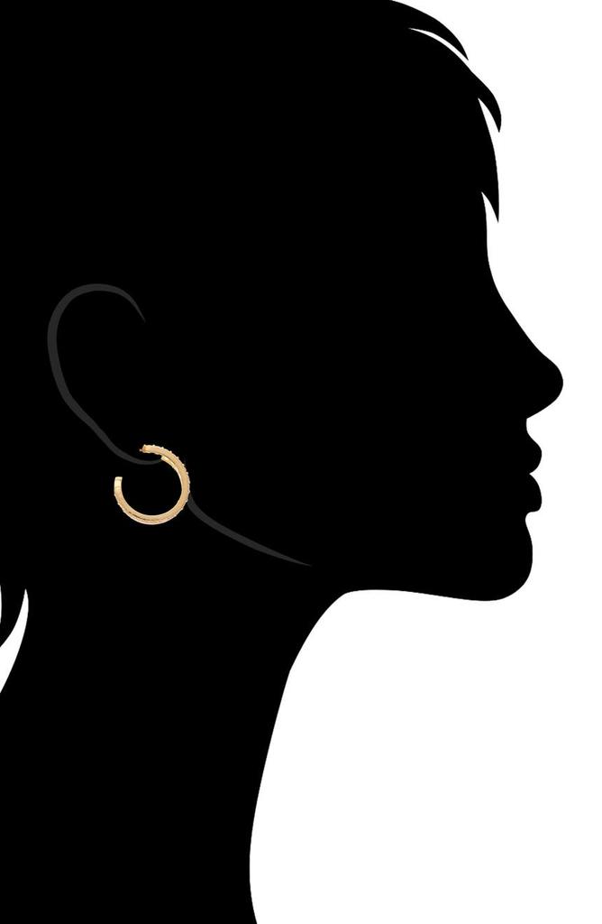 Rivka Friedman 18K Yellow Gold Plated Pave CZ Double Hoop Earrings