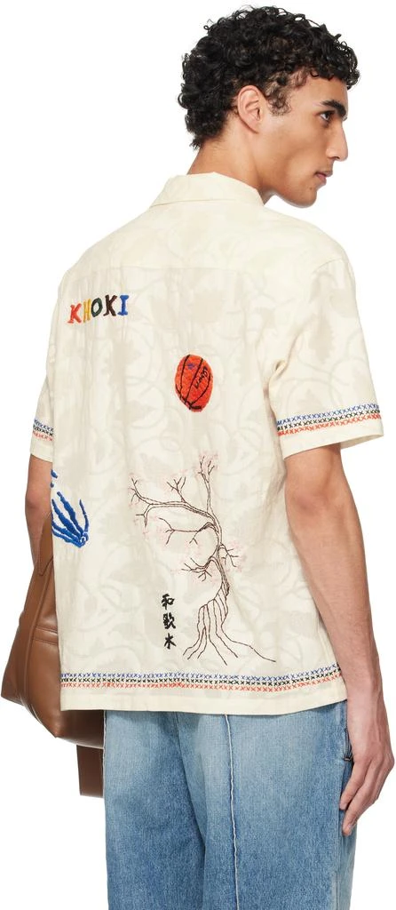 Khoki Off-White Hand Embroidered-Design Shirt 3