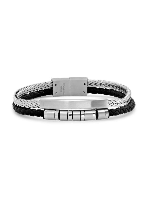 Anthony jacobs stainless steel mens bracelet discount