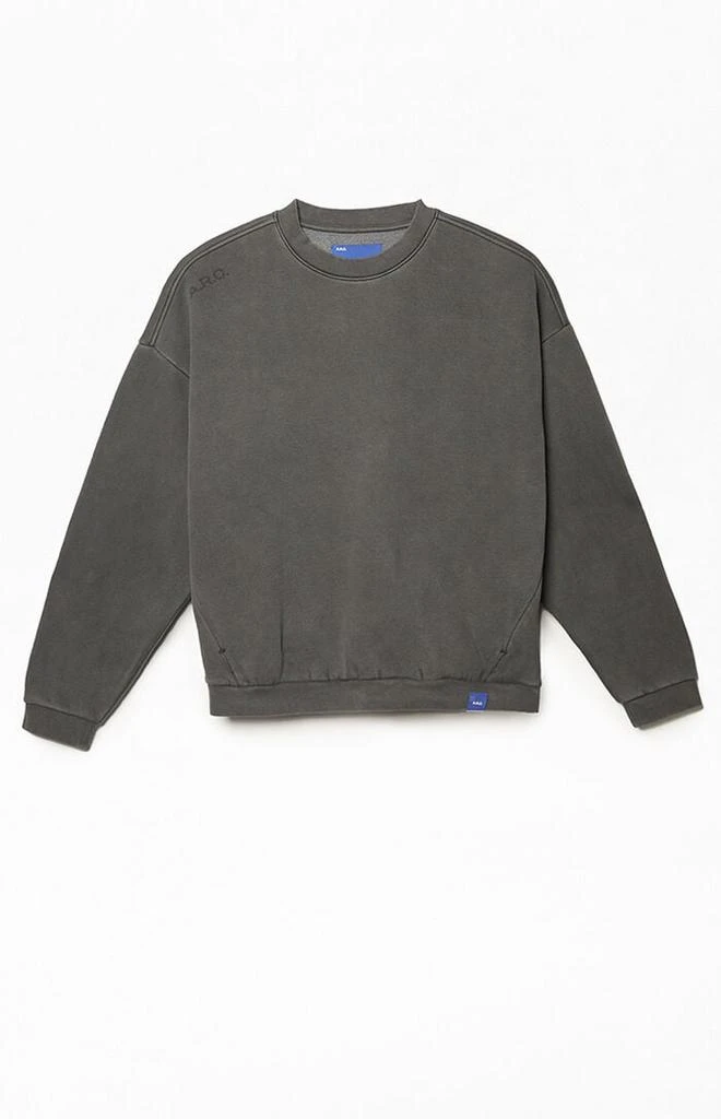 A.R.C. Black Vintage Wash Heavyweight Fleece Crew Neck Sweatshirt 1