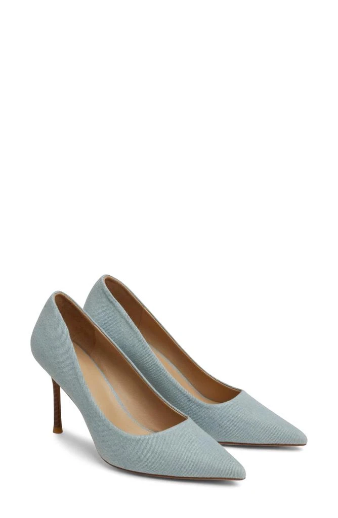 7 For All Mankind Denim Pointed Toe Pump 1