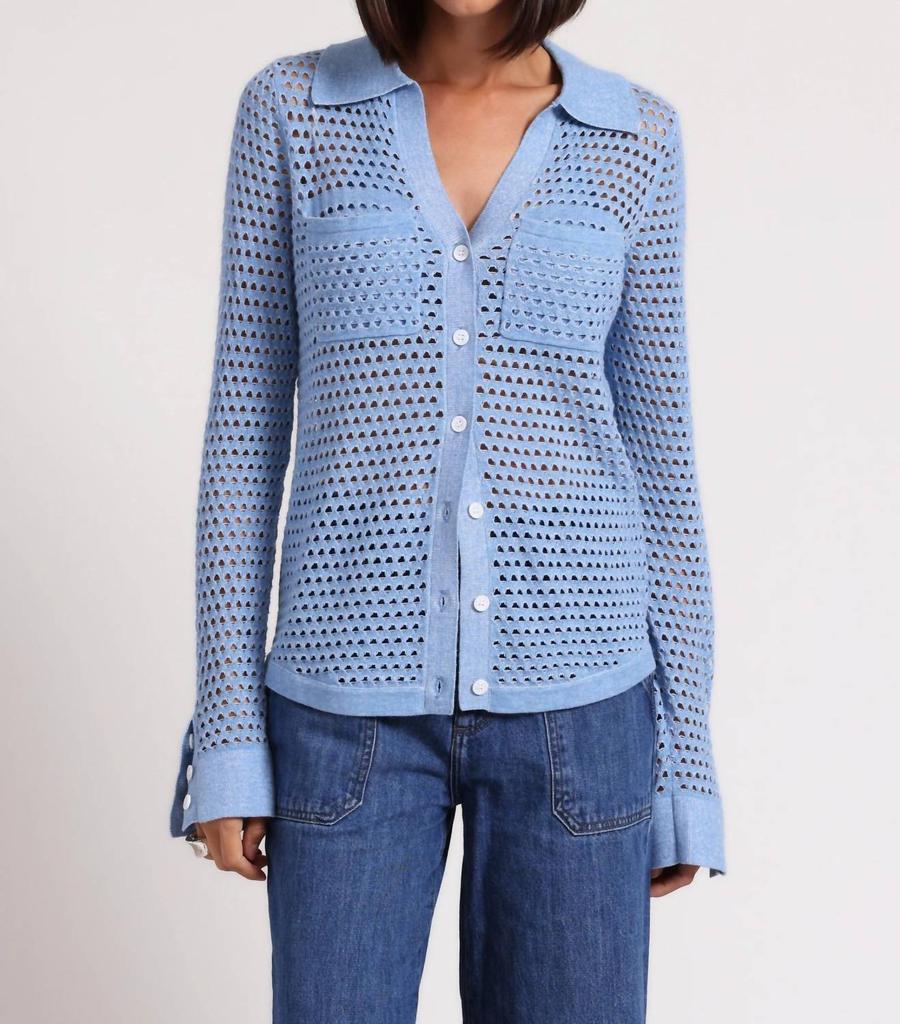Minnie Rose Minnie Rose - Plaited Mesh Button Down Shirt