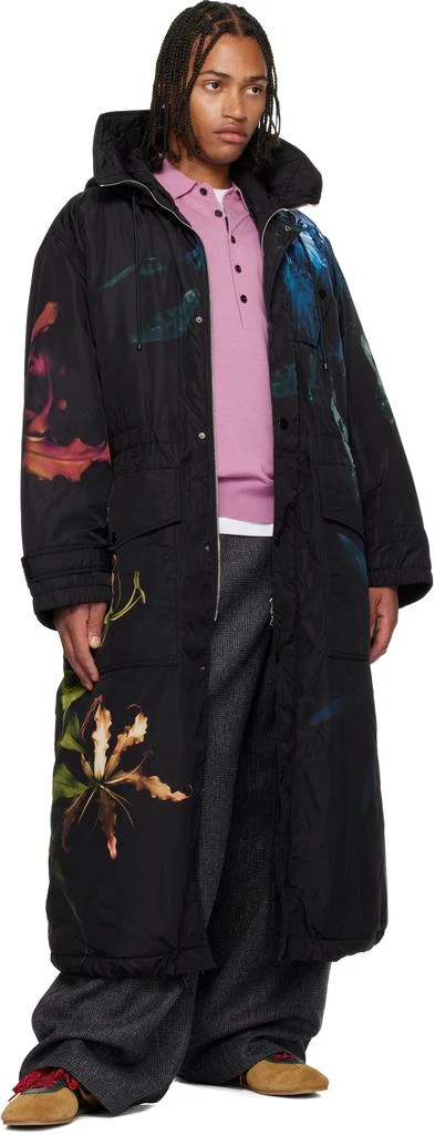 Dries Van Noten Black Printed Nylon Parka 4