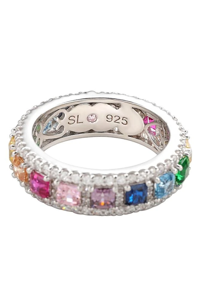 Suzy Levian Asscher Cut Rainbow CZ Eternity Band 4