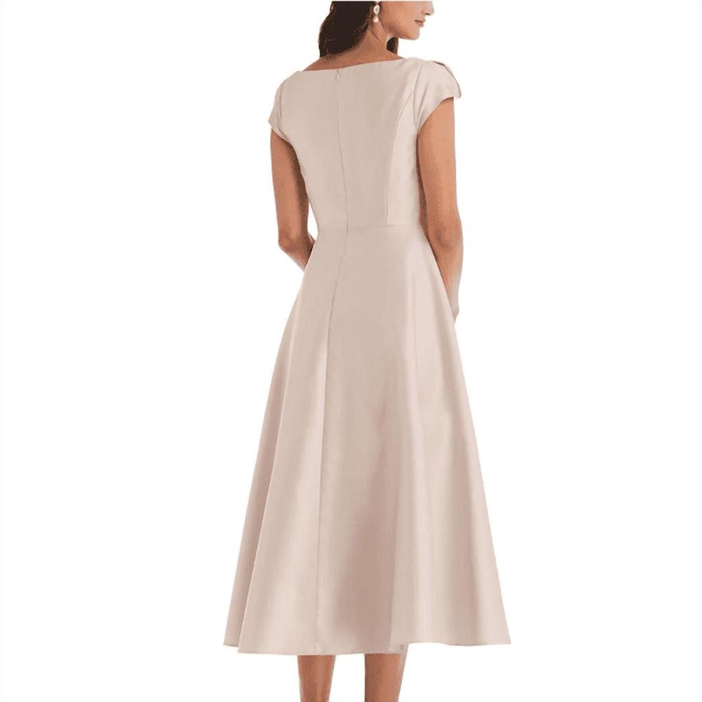 Alfred Sung Alfred Sung - Satin Midi Cocktail And Party Dress