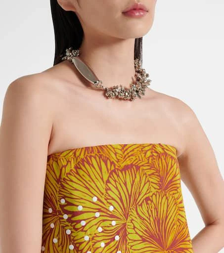 Dries Van Noten Printed strapless georgette gown 4
