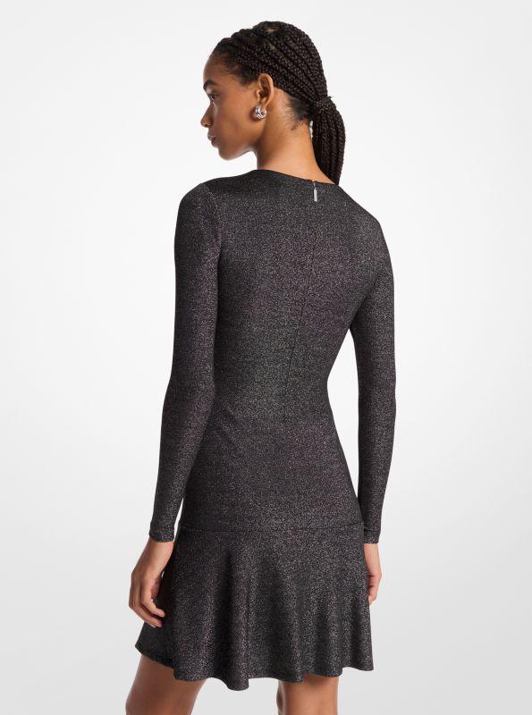 Michael Kors Metallic Knit Long Sleeve Dress