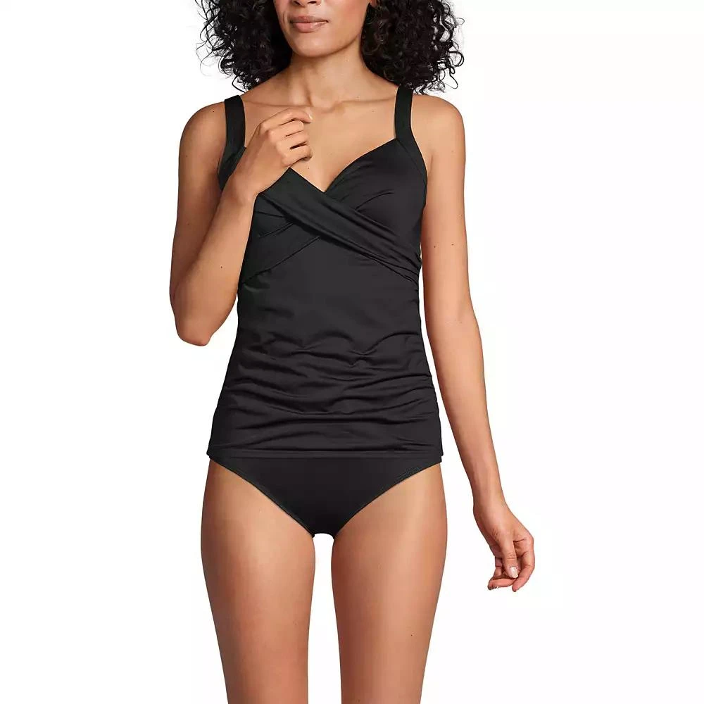 Lands
End Women
s Sweetheart Wrap Underwire Tankini Top