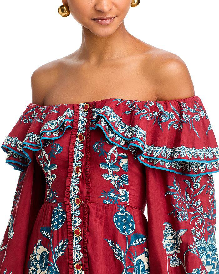 Farm Rio Tropical Landing Off-the-Shoulder Dress