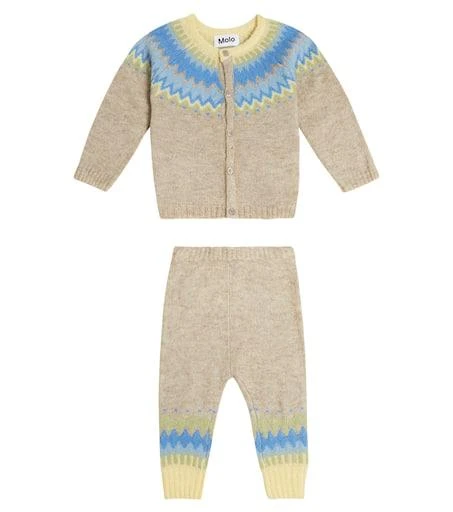 MOLO Baby wool-blend cardigan and pants set 1