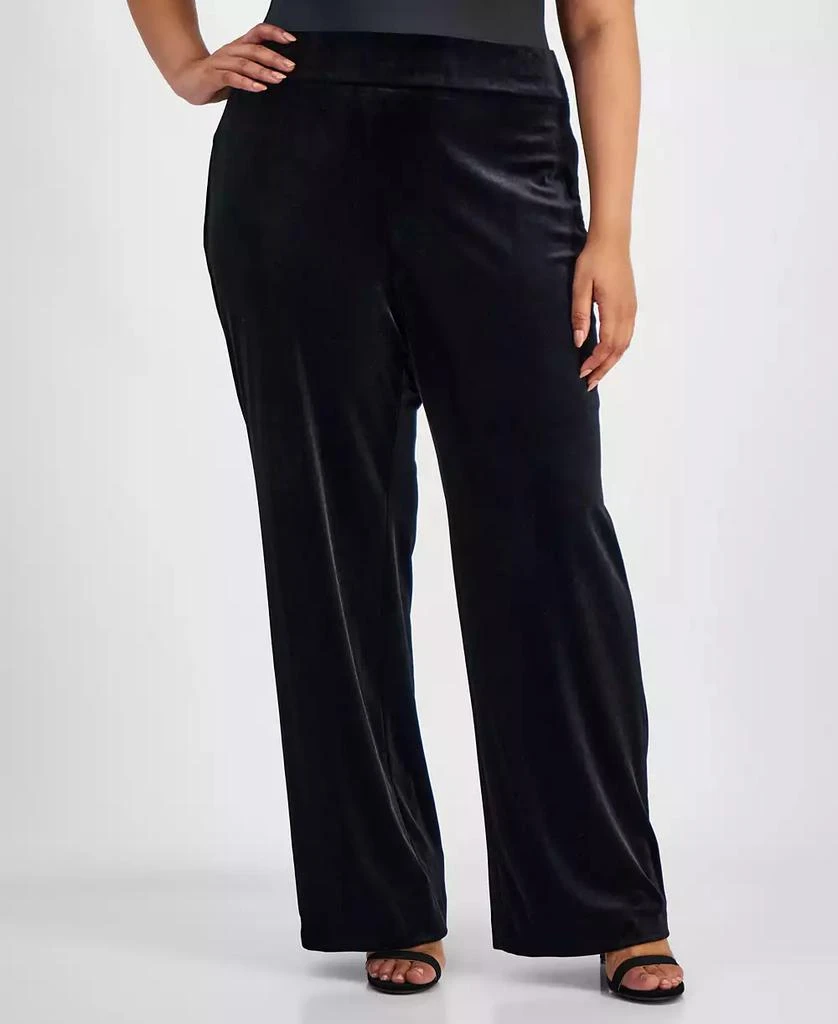 Anne Klein Plus Size Velour Pull-On Pants 4