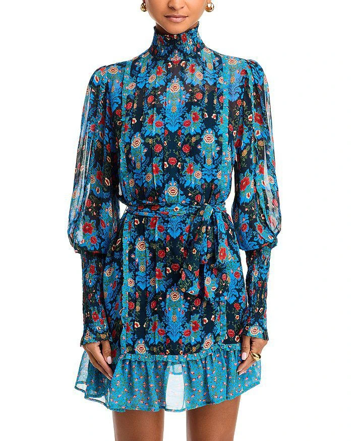 Farm Rio Arabesque Floral Pleated Dress 7