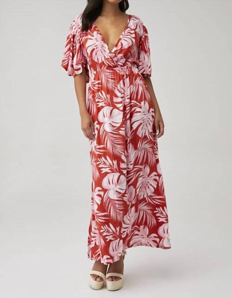 Tiare Hawaii Bowie Maxi Dress In Monstera Rust